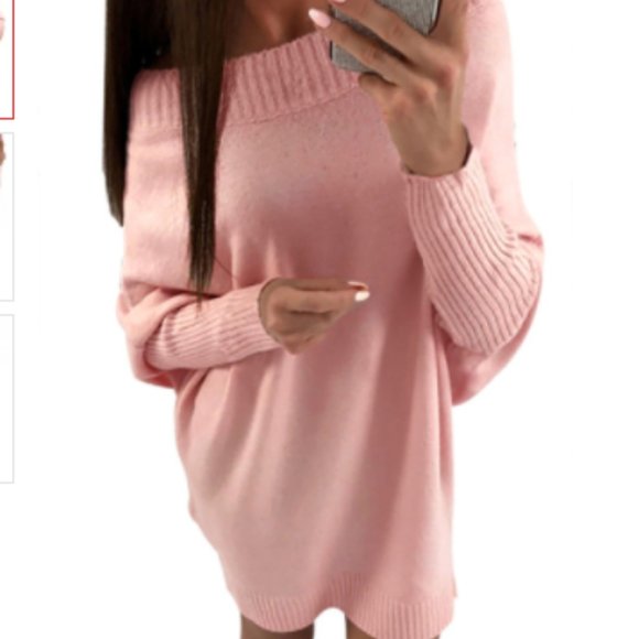 Unbranded Sweaters | Pink Stylish Long Sleeve Baggy Sweater Dress | Color: Pink | Size: S | Rlm81510's Closet